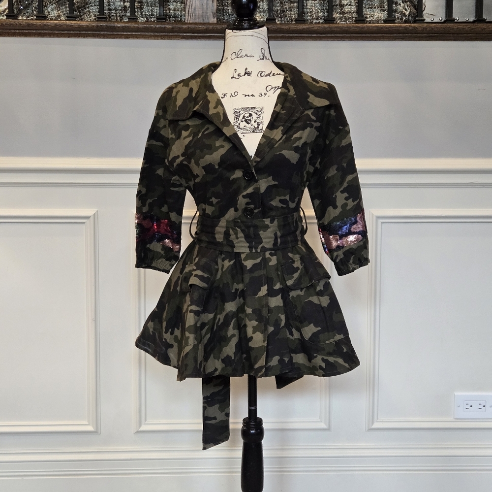 Camouflage Jacket With Sequines